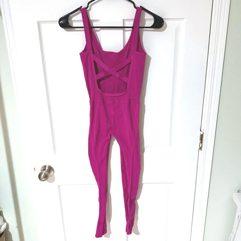 Free People FP Movement Women Small Pink One Piece Unitard Yoga